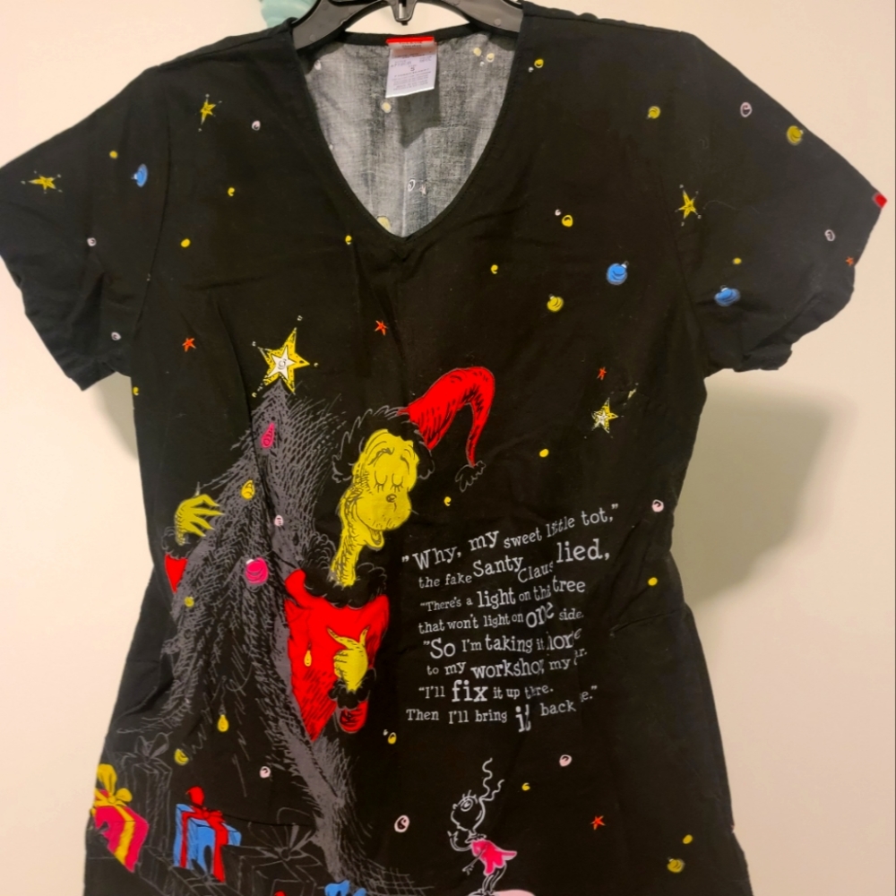 Grinch scrub top